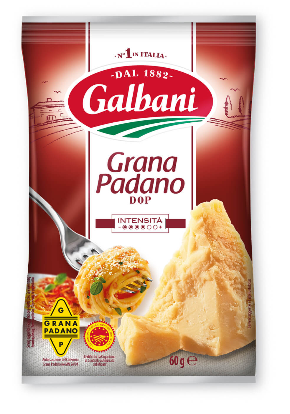 Grana Padano D.O.P. 60g Galbani (răzuit)